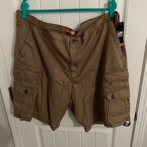 Lee dungaree cargo shorts brown/bronze